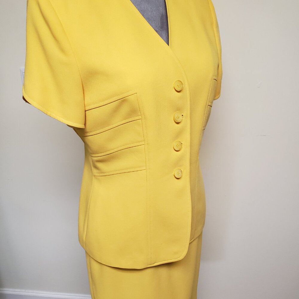 Albert Nipon Soft Canary Yellow Two-Piece - image 1